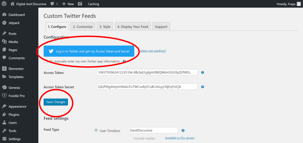 Step 5 - How To Embed Twitter Into Your WordPress Blog