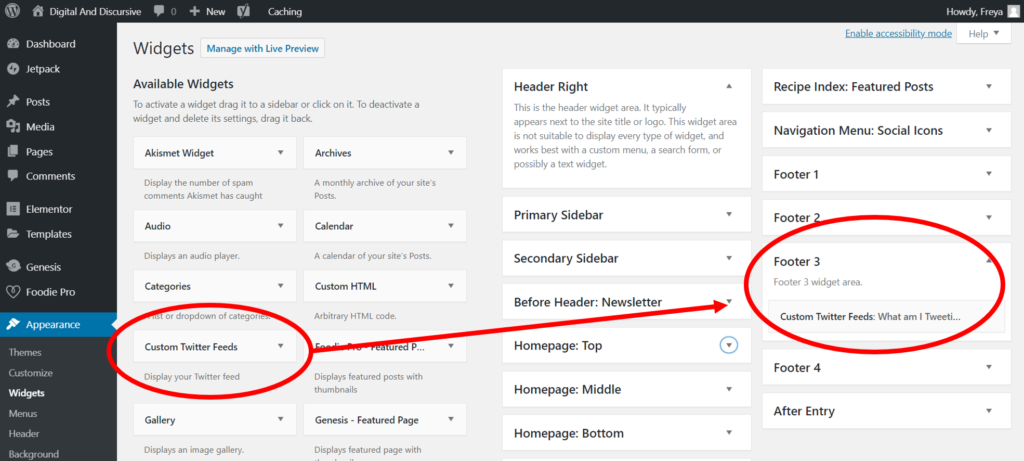 Step 8 - How To Embed Twitter Into Your WordPress Blog