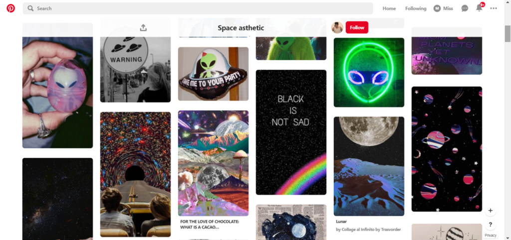 Space Aesthetic Pinterest Board