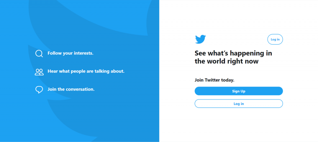 Step 1 - Head to twitter and click sign up
